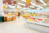 Supermarket blurred background with bokeh