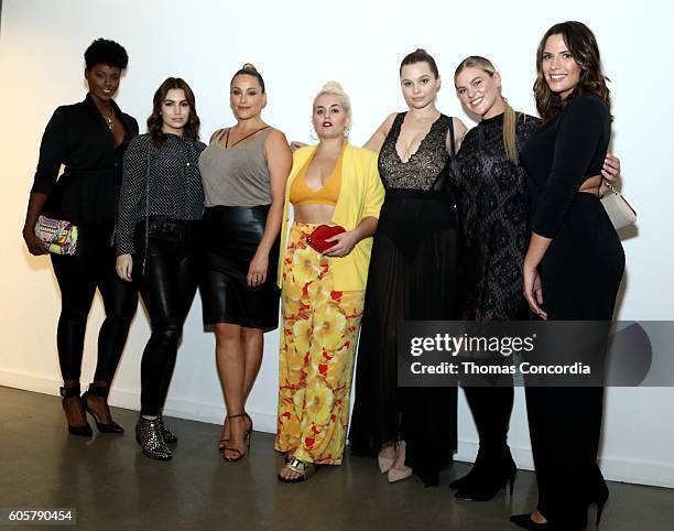 Monique Robinson, Sophie Simmons, Jennifer Maitland, Felicity Hayward, Olivia Wilson, Alecia Dea attend Addition Elle Presents Holiday 2016 RTW +...