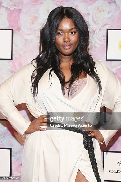 Model Victoria Lee attends the Addition Elle/Ashley Graham Lingerie Collection fashion show during the Holiday 2016 Style 360 NYFW at Metropolitan...