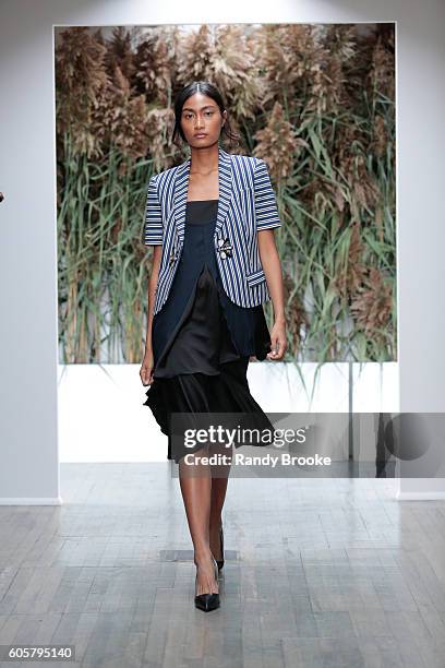 Model walks the Kimora Lee Simmons Presentation for September 2016 Spring 2017 during New York Fashion Week at The Gallery, Skylight at Clarkson Sq...