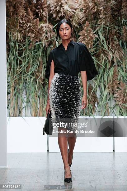 Model walks the Kimora Lee Simmons Presentation for September 2016 Spring 2017 during New York Fashion Week at The Gallery, Skylight at Clarkson Sq...