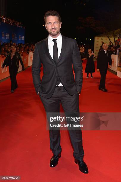 Actor Gerard Butler attends "The Headhunter's Calling" premiere during 2016 Toronto International Film Festival at Roy Thomson Hall on September 14,...