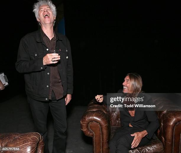 Jim Jarmusch and Iggy Pop attend the Premiere of Amazon Studios' "Gimme Danger" at the Toronto International Film Festival at Ryerson Theatre on...