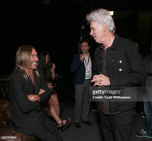 Iggy Pop and Jim Jarmusch attend the Premiere of Amazon Studios' "Gimme Danger" at the Toronto International Film Festival at Ryerson Theatre on...