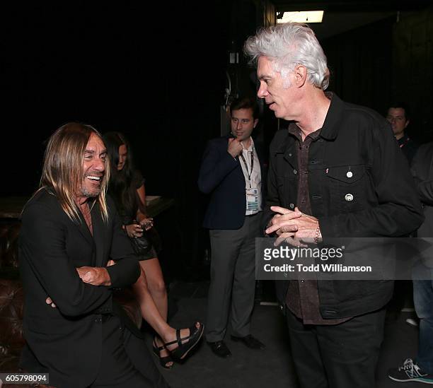 Iggy Pop and Jim Jarmusch attend the Premiere of Amazon Studios' "Gimme Danger" at the Toronto International Film Festival at Ryerson Theatre on...