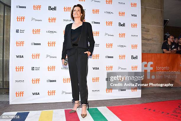 Actress Sigourney Weaver attends the " Assignment" premiere during 2016 Toronto International Film Festival at Ryerson Theatre on September 14, 2016...