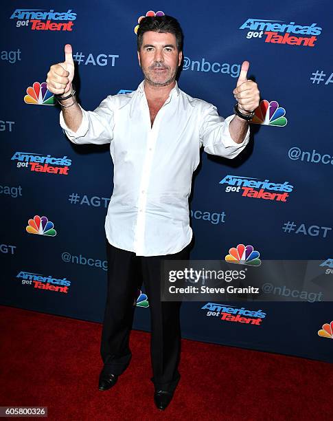 Simon Cowell arrives at the "America's Got Talent" Season 11 Finale Live Show at Dolby Theatre on September 14, 2016 in Hollywood, California.