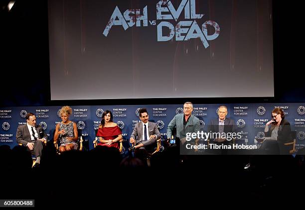 Ted Raimi, Michelle Hurd, Dana DeLorenzo, Ray Santiago, Bruce Campbell and Lee Majors attend The Paley Center for Media PaleyFest 2016 fall TV...