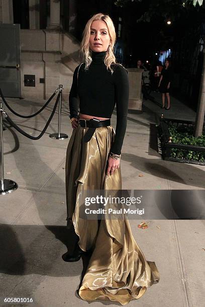 Annabelle Wallis attends the Ralph Lauren fashion show during New York Fashion Week September 2016 at the Ralph Lauren Madison Avenue Store on...