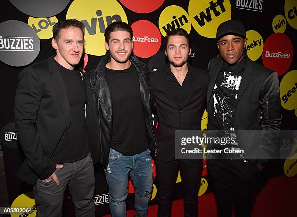 Creator/producer Jeff Davis and actors Cody Christian, Dylan Sprayberry, and Khylin Rhambo attend The Buzzies, BuzzFeed's Pre-Emmy party produced by...
