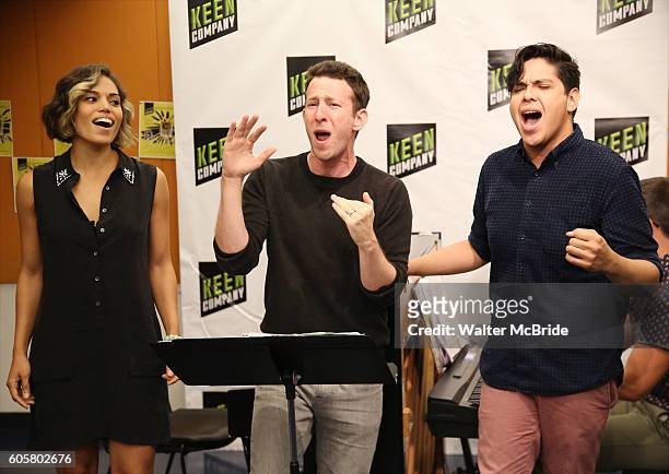 Ciara Renee, Nick Blaemire and George Salazar in rehearsal with the off-Broadway revival of Jonathan Larson's musical 'Tick, Tick...Boom!' starring...