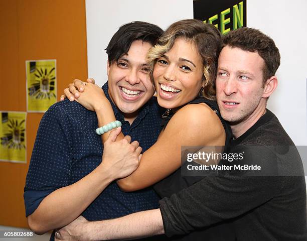 George Salazar, Ciara Renee and Nick Blaemire in rehearsal with the off-Broadway revival of Jonathan Larson's musical 'Tick, Tick...Boom!' starring...