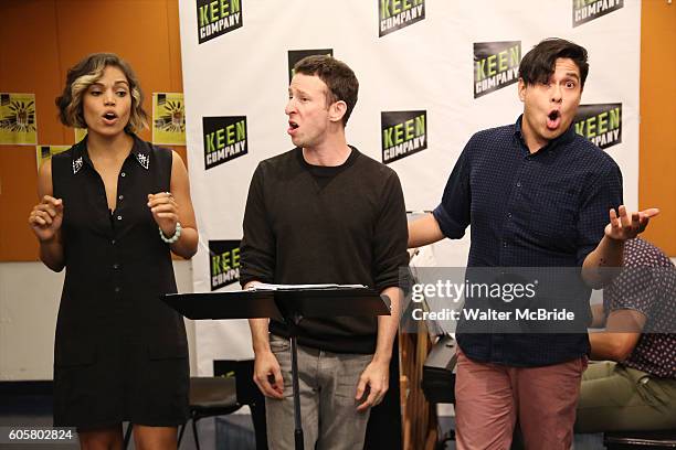 Ciara Renee, Nick Blaemire and George Salazar in rehearsal with the off-Broadway revival of Jonathan Larson's musical 'Tick, Tick...Boom!' starring...