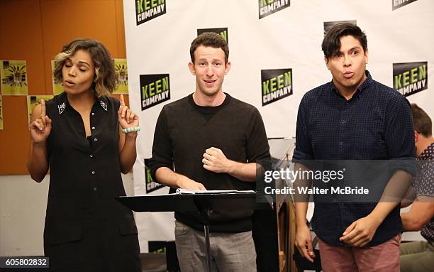 Ciara Renee, Nick Blaemire and George Salazar in rehearsal with the off-Broadway revival of Jonathan Larson's musical 'Tick, Tick...Boom!' starring...