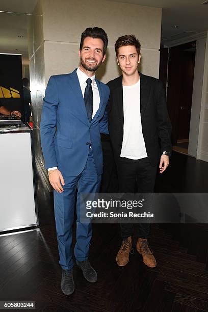 Pictures co-founder Andrea Iervolino and Nat Wolff attend "In Dubious Battle" cocktail reception at Shangri La Residences on September 14, 2016 in...
