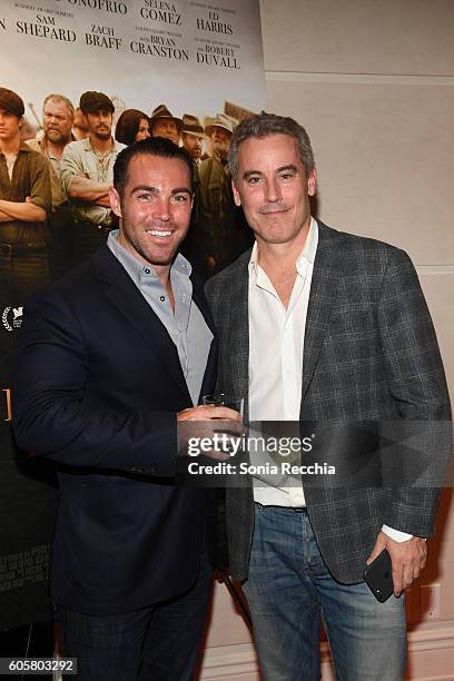 Max Musina and Vince Jolivette attend "In Dubious Battle" cocktail reception at Shangri La Residences on September 14, 2016 in Toronto, Canada.