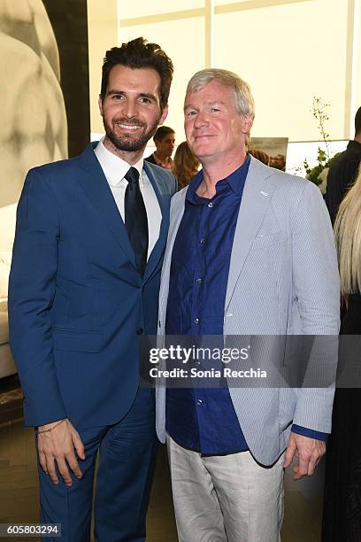 Pictures co-founder Andrea Iervolino and G Scott Paterson attend "In Dubious Battle" cocktail reception at Shangri La Residences on September 14,...