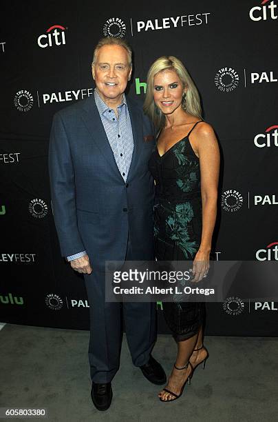 Actor Lee Majors and wife Faith Majors at the The Paley Center For Media's PaleyFest 2016 Fall TV Preview - STARZ's "Ash Vs. Evil Dead" held at The...