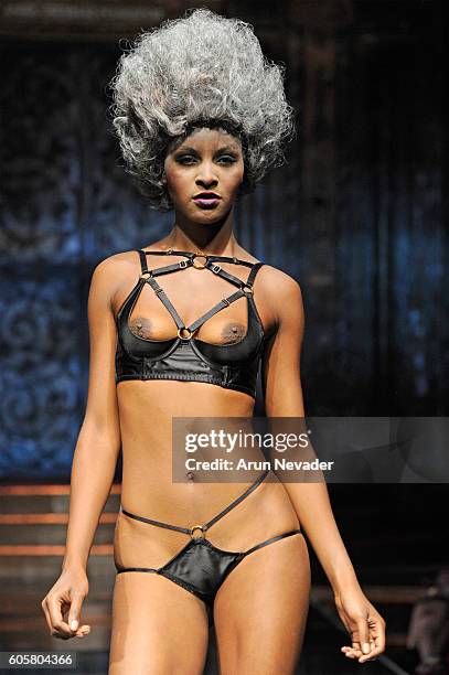 Model walks the runway wearing Liviara at Art Hearts Fashion NYFW The Shows Presented by AIDS Healthcare Foundation at The Angel Orensanz Foundation...