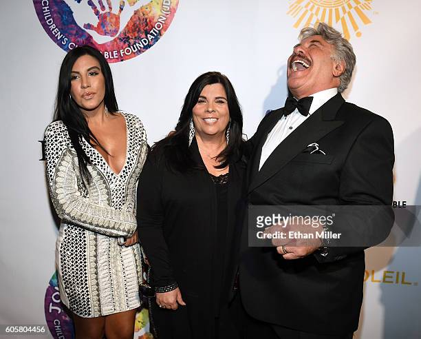 Jenny Orlando, Francine Orlando and singer Tony Orlando attend Criss Angel's HELP charity event at the Luxor Hotel and Casino benefiting pediatric...