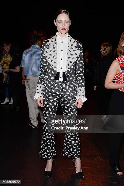 Coco Rocha attends Anna Sui - Backstage - September 2016 - New York Fashion Week: The Shows at The Arc, Skylight at Moynihan Station on September 14,...
