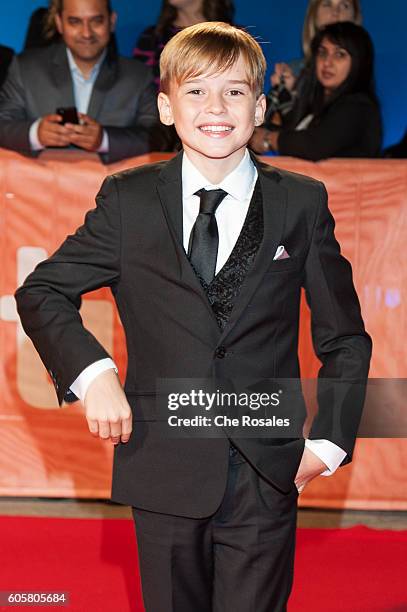 Actor Maxwell Jenkins attends the premier of "The Headhunter's Calling" at Roy Thomson Hall on September 14, 2016 in Toronto, Canada.