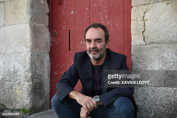 French actor Bruno Lassalle also known as Bruno Solo poses before the opening of the Festival of TV fiction in La Rochelle, western France. / AFP /...