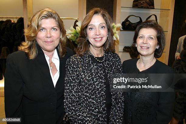 Lavinia Snyder, Heather Leeds and Vera Safai attend Dennis Basso Hosts Cocktail Reception to Benefit The Society of Memorial Sloan-Kettering Cancer...