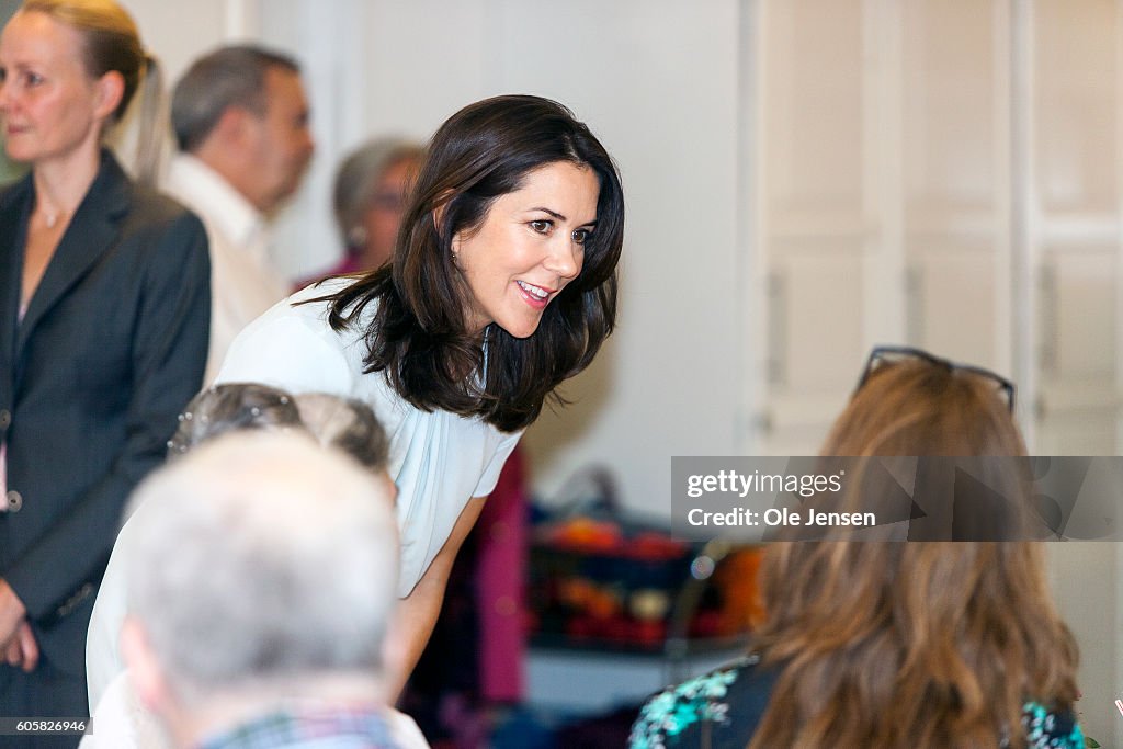 Danish Crown Princess Mary Visits Activity Centre For Handicapped In Copenhagen.