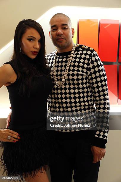 Gia Casey and DJ Envy celebrate DJ Envy's birthday at Ferrari Corporate Showroom on September 14, 2016 in New York City.