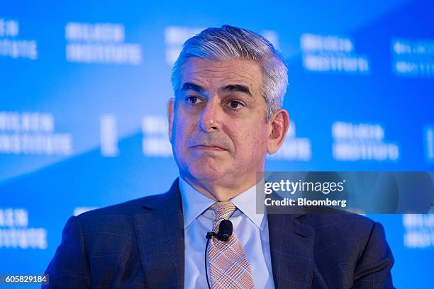 Jaime Augusto Zobel de Ayala, chairman and chief executive officer of Ayala Corp., attends the Milken Institute Asia Summit in Singapore, on...