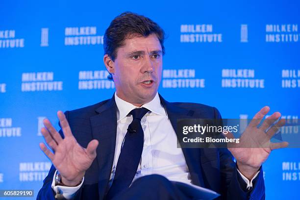 Sam Fischer, president of Greater China and Asia at Diageo Plc, speaks at the Milken Institute Asia Summit in Singapore, on Thursday, Sept. 15, 2016....