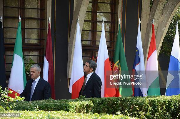 The Bulgarian president Rosen Plevneliev, during the &quot;Arraiolos&quot; meeting in the Bulgarian city of Plovdiv. The president's of the countries...