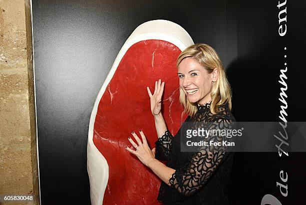 Presenter Louise Ekland attends the 'Charal' 30th Anniversary Pop Up Store Opening Party at Rue des Halles on September 14, 2016 in Paris, France.