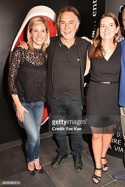 Louise Ekland, Richard Berry and Charal Marketing director Stephanie Berard Gest attend the 'Charal' 30th Anniversary Pop Up Store Opening Party at...