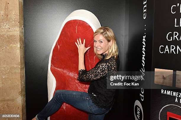 Presenter Louise Ekland attends the 'Charal' 30th Anniversary Pop Up Store Opening Party at Rue des Halles on September 14, 2016 in Paris, France.