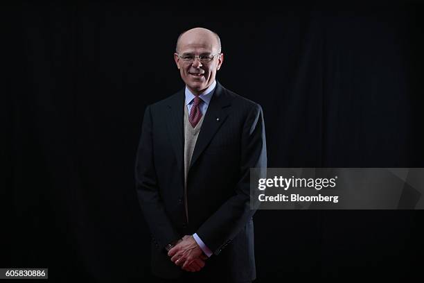 Mario Greco, chief executive officer of Assicurazioni Generali SpA, poses for a photograph following a Bloomberg Television interview on day two of...