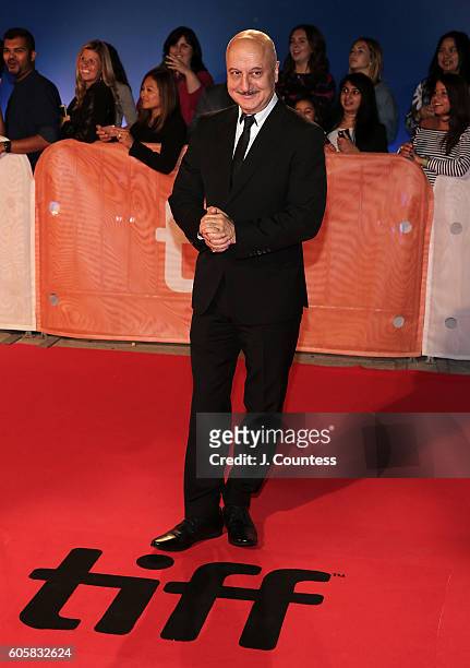 Actor Anupam Kher attends the 2016 Toronto International Film Festival Premiere of "The Headhunter's Calling" at Roy Thomson Hall on September 14,...