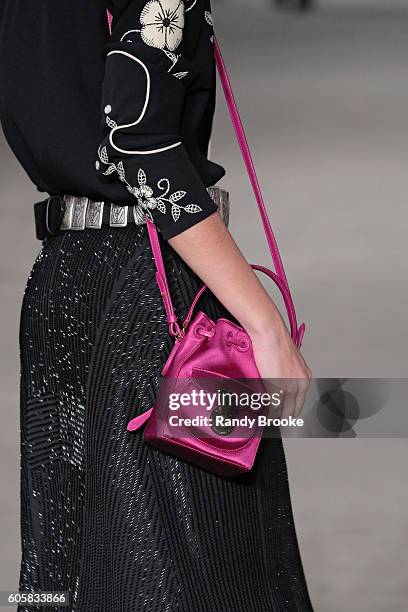 Model walks the runway during the Ralph Lauren Runway September 2016 New York Fashion Week show at Skylight Clarkson Sq on September 14, 2016 in New...