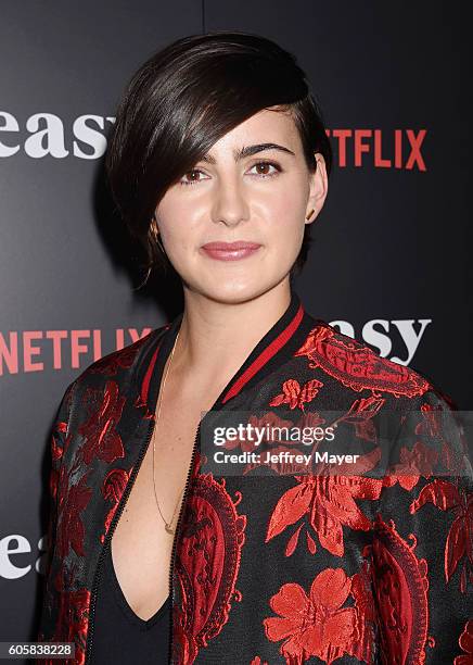 Actress Jacqueline Toboni attends the premiere of Netflix's 'Easy' at The London Hotel on September 14, 2016 in West Hollywood, California.