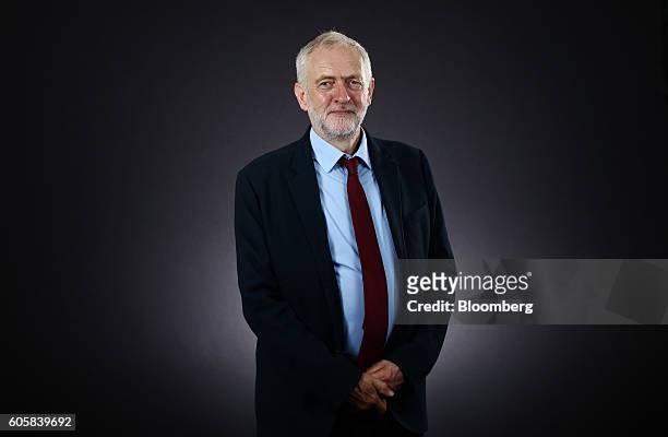 Jeremy Corbyn, leader of the U.K. Opposition Labour Party, poses for a photograph following a Bloomberg Television interview in London, U.K., on...