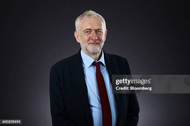 Jeremy Corbyn, leader of the U.K. Opposition Labour Party, poses for a photograph following a Bloomberg Television interview in London, U.K., on...