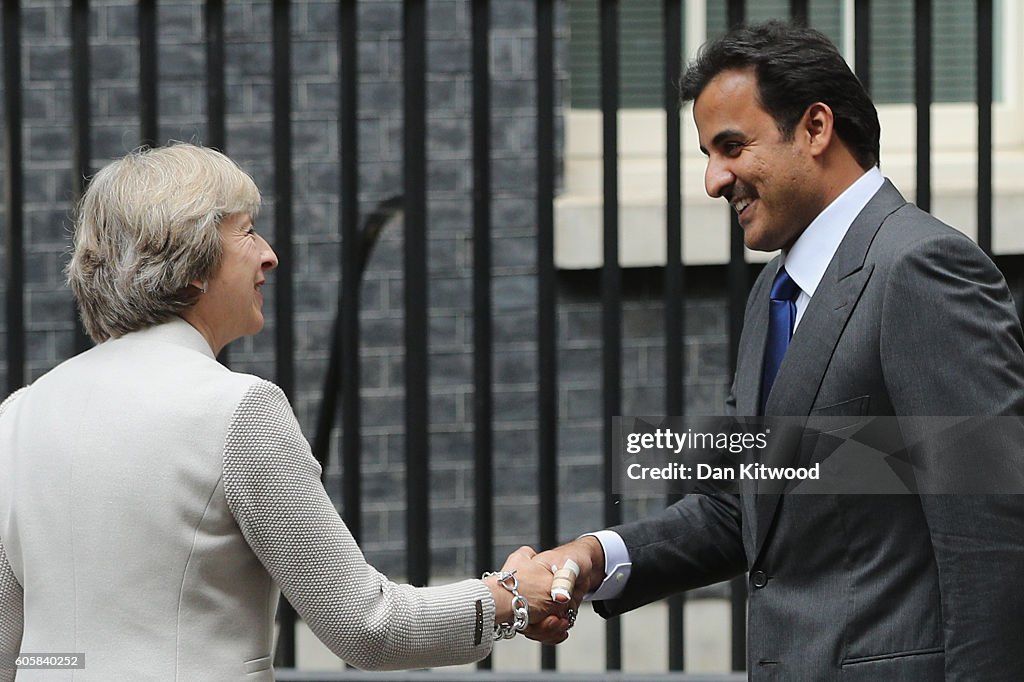 The British Prime Minister Greets The Emir Of Qatar