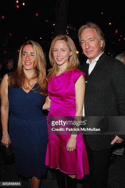 Katharine Viner, Megan Dodds and Alan Rickman attend "My Name Is Rachel Corrie" opening night After-Party at B Bar N.Y.C. On October 15, 2006.