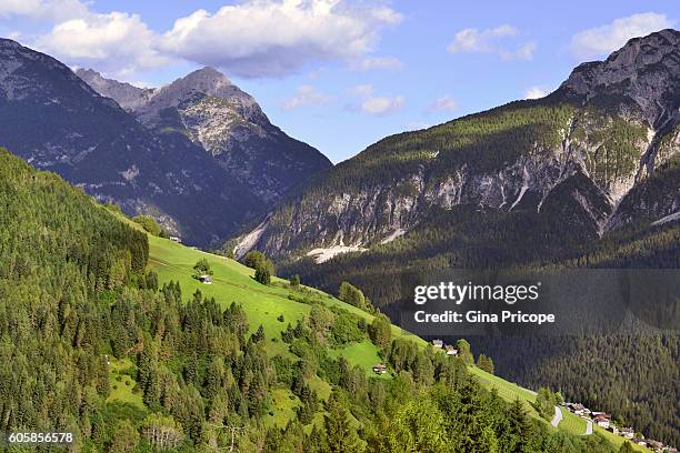 rural landscape in cadore,  italy. - santo stefano di cadore stock pictures, royalty-free photos & images
