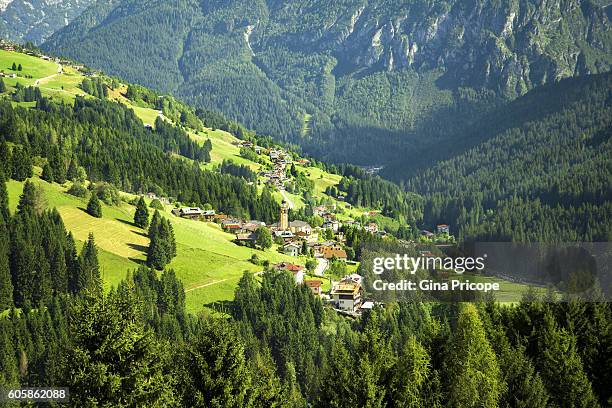 small village on the mountains, veneto, italy. - santo stefano di cadore stock pictures, royalty-free photos & images