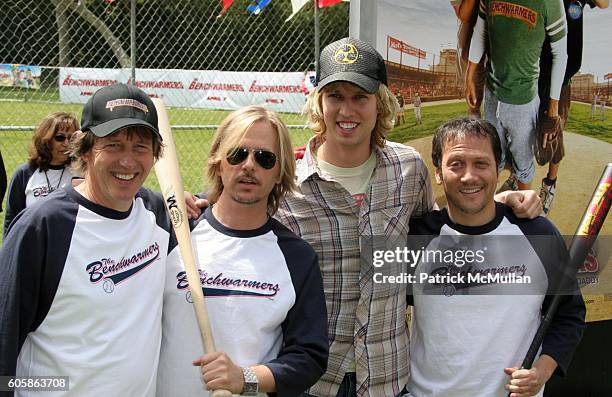 Dennis Dugan, David Spade, Jon Heder and Rob Schneider attend Revolution Studios and Columbia Pictures Premiere of "The Benchwarmers" at Sunset...