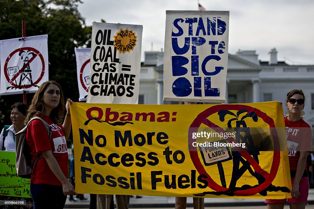 'Keep It In The Ground' Protest Outside The White House Over Fossil Fuel Leasing And The Dakota Pipeline