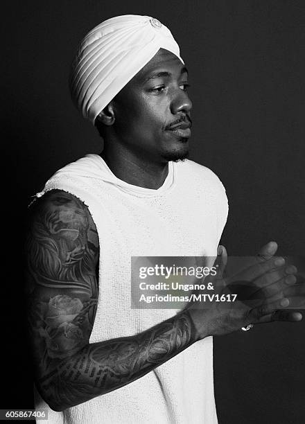 Host Nick Cannon poses for a portrait at the 2016 MTV Video Music Awards at Madison Square Garden on August 28, 2016 in New York City.