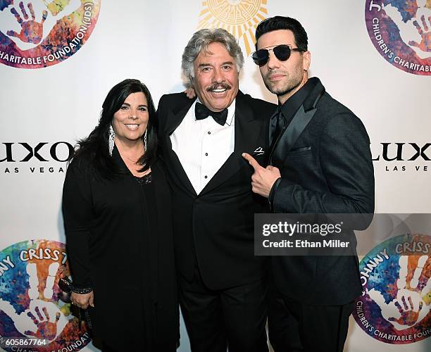 Francine Orlando, singer Tony Orlando and illusionist Criss Angel attend Criss Angel's HELP charity event at the Luxor Hotel and Casino benefiting...